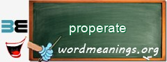 WordMeaning blackboard for properate